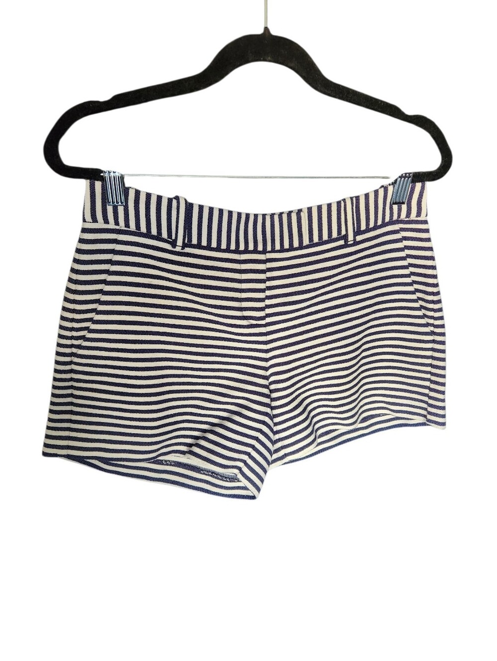 Theory Cotton Blend Navy And White Striped Shorts Size 2